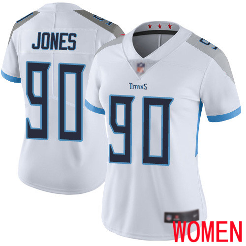 Tennessee Titans Limited White Women DaQuan Jones Road Jersey NFL Football #90 Vapor Untouchable